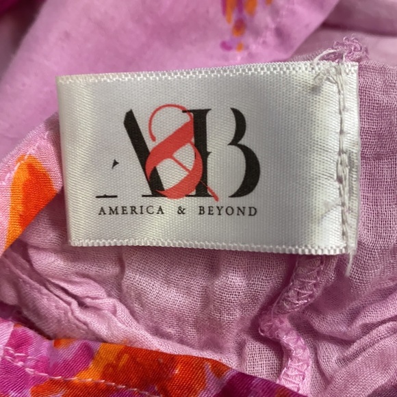 America & Beyond Pink Ruffle Sleeves Blouse - Picture 5 of 5